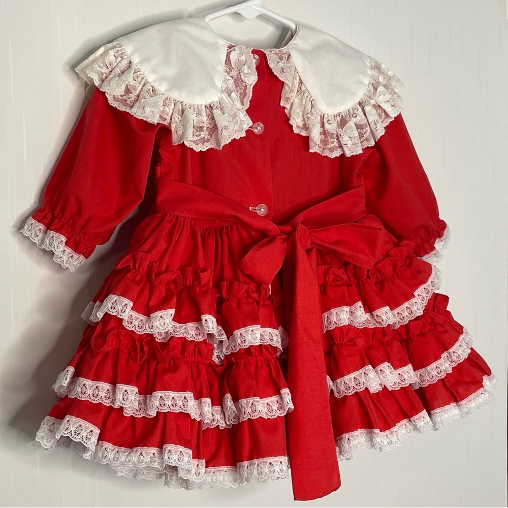 Kids Avenue Full Circle Pageant Party Dress Tiered Ruffle Lace VTG USA Size 2 - Picture 7 of 16